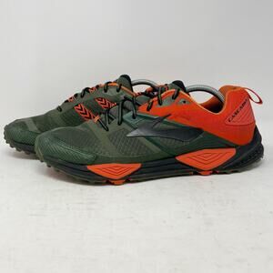 Brooks Cascadia 12 Green Orange Running Shoes Mens Size 11.5
